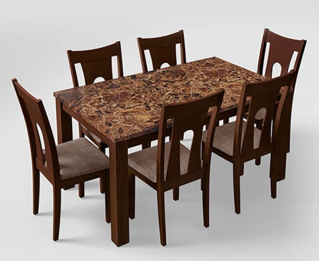 Godrej Amber Dining Table 6 Seater with Honey Dining Chair – Godrej Interio dining at Mohan Brothers