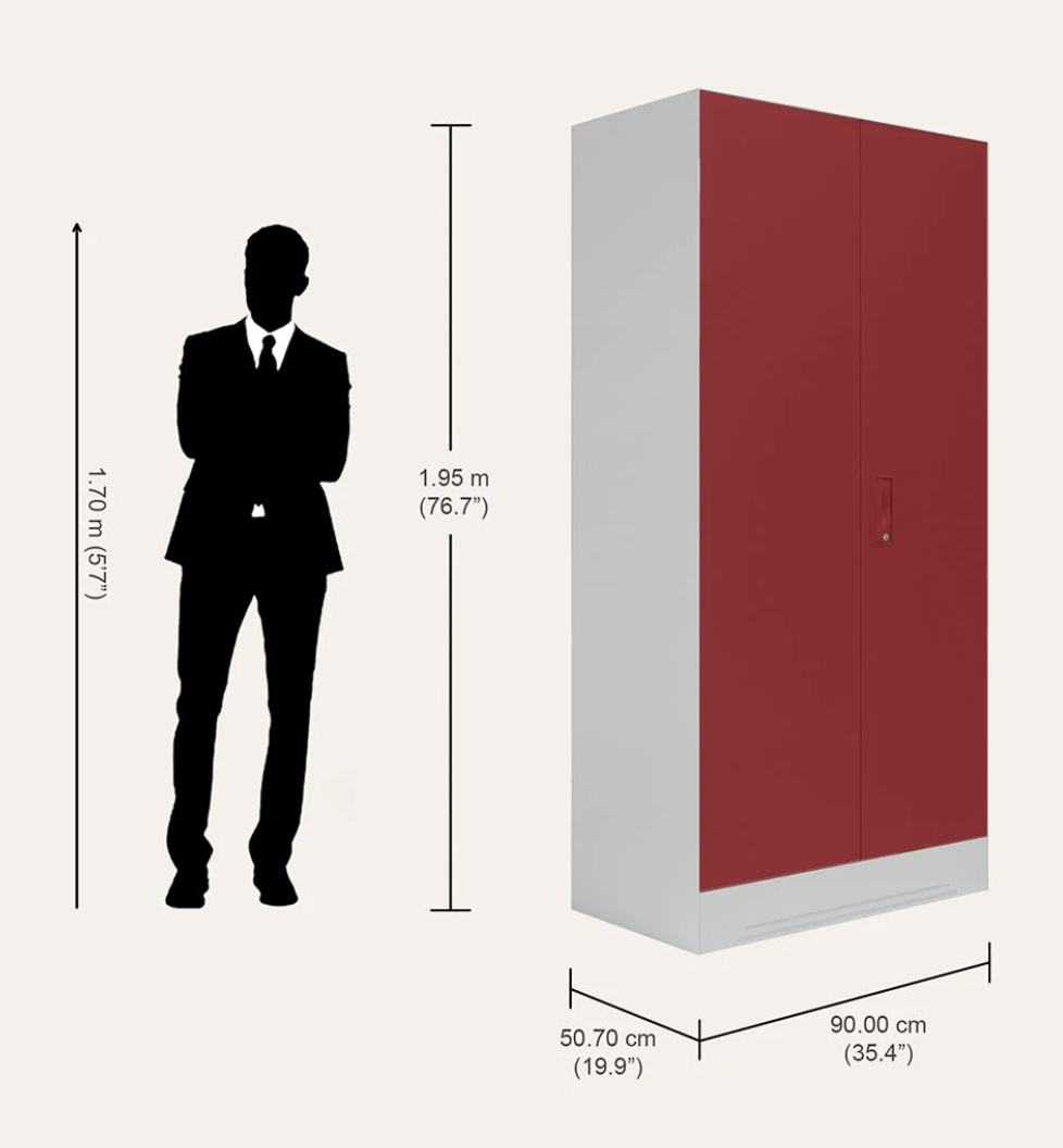 Slimline 2 door Steel Almirah (Semi Gloss Sun Dried Tomato) – Godrej Interio Furniture – View 4