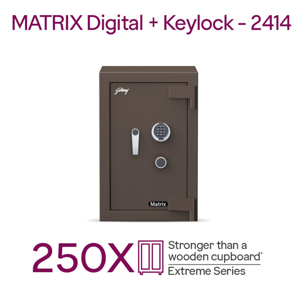 Godrej Matrix Electronic plus Key Lock Safe 2414 EL + KL – Godrej Interio Furniture – View 5