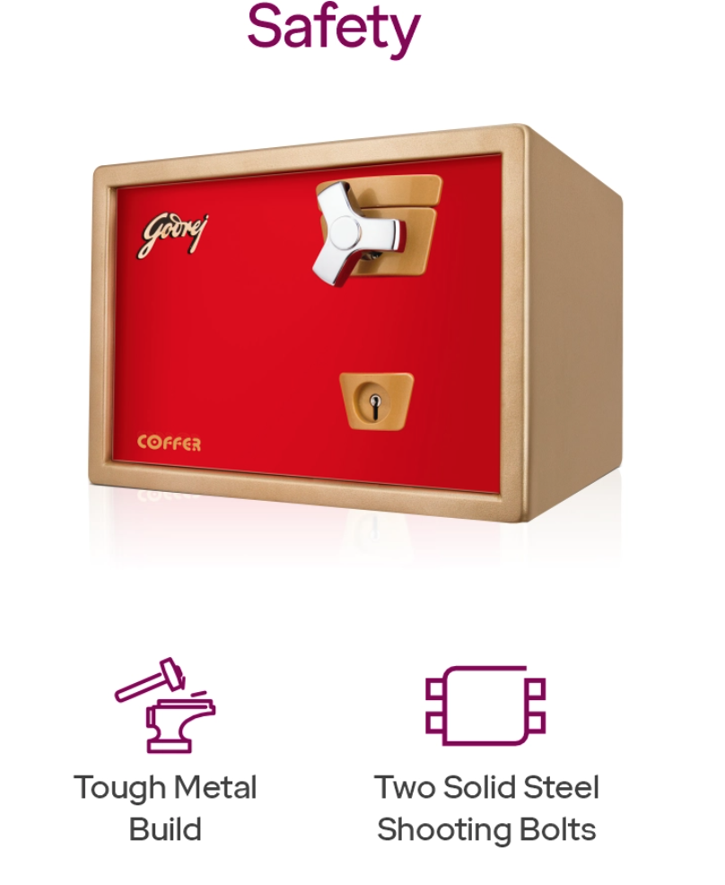 Godrej Premium Coffer V1 Red Home Locker – Godrej Interio Furniture – View 6