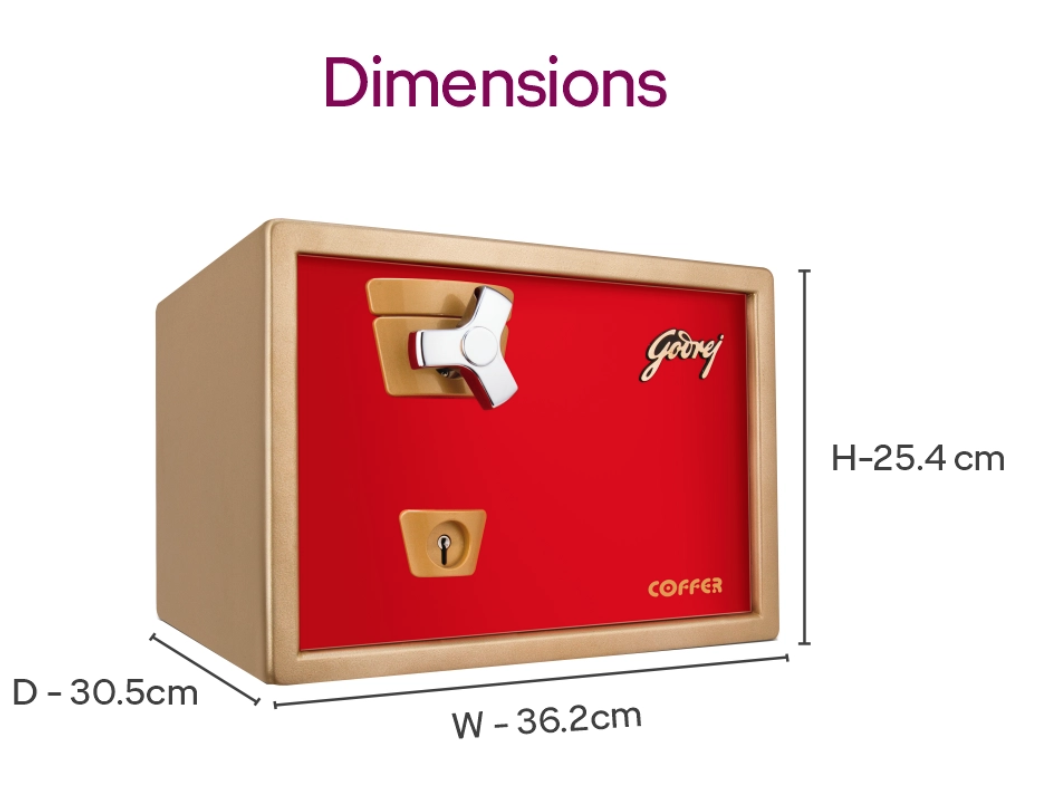 Godrej Premium Coffer V1 Red Home Locker – Godrej Interio Furniture – View 8