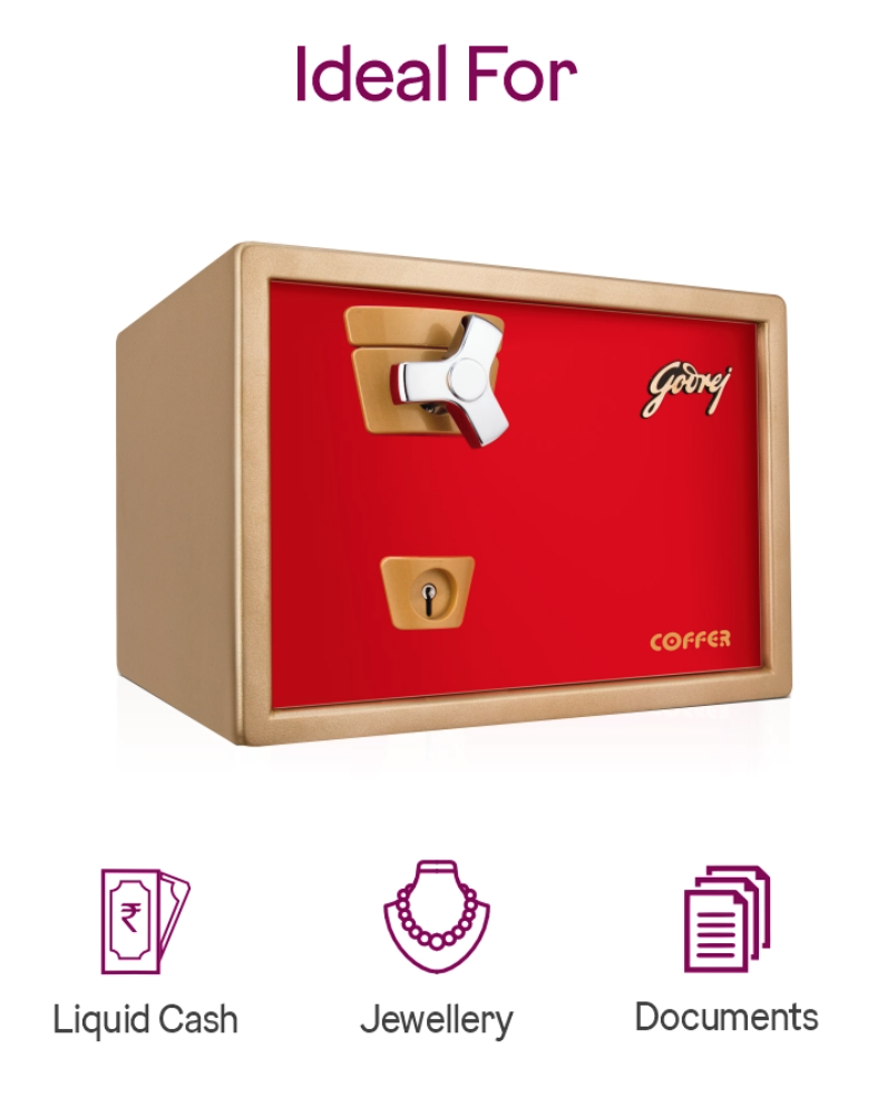 Godrej Premium Coffer V1 Red Home Locker – Godrej Interio Furniture – View 5