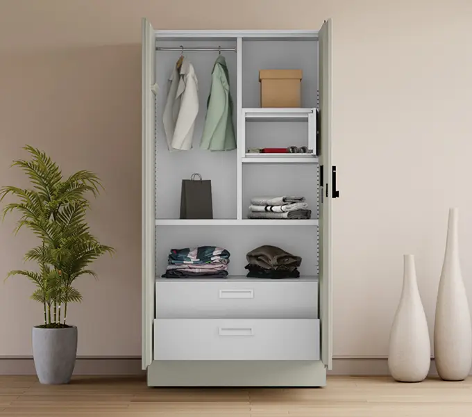 Godrej Auraline Enov 2 Door Steel Wardrobe with Digital Bio-Metric Lock – Godrej Interio Furniture – View 10